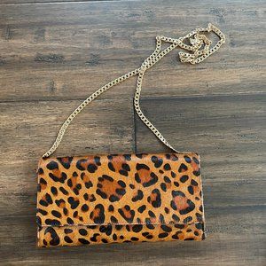 Leopard Print Calf Hair Crossbody